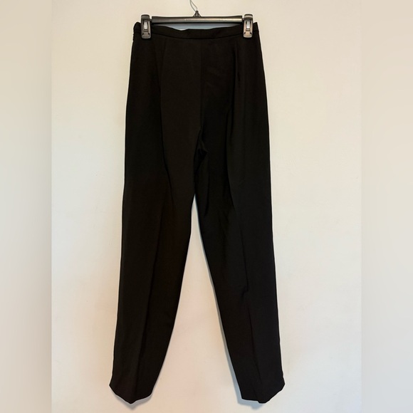 Max Mara Women Trouser Pants Sz 10 Black Wool Blend Tapered Side Zipper - Picture 5 of 5